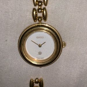 Vintage Gucci 18kt plated Retro Bezel Watch